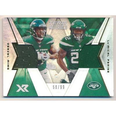 2020 Panini XR Team Materials #18 Denzel Mims/La'Mical Perine