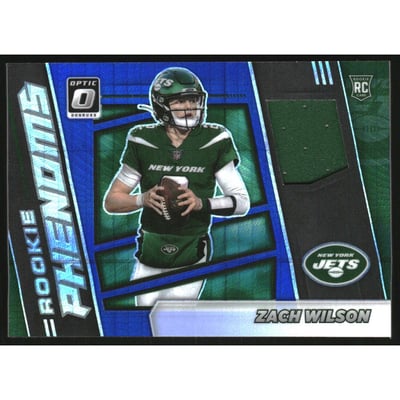 2021 Donruss Optic Rookie Phenoms Jerseys Horizontal Blue Hyper #2 Zach Wilson