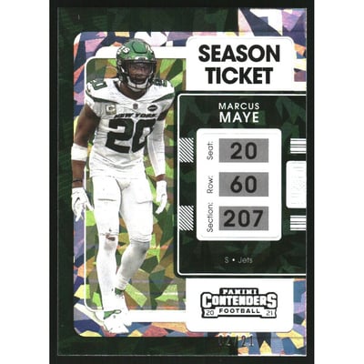2021 Panini Contenders Cracked Ice #77 Marcus Maye