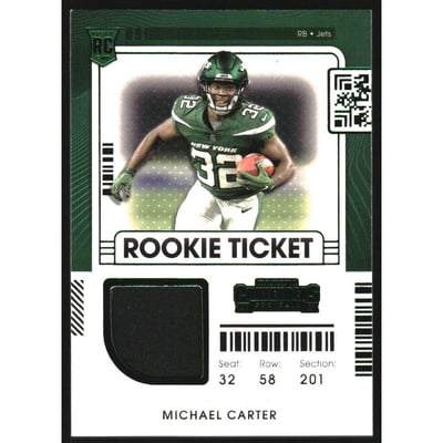 2021 Panini Contenders Rookie Ticket Swatches #29 Michael Carter