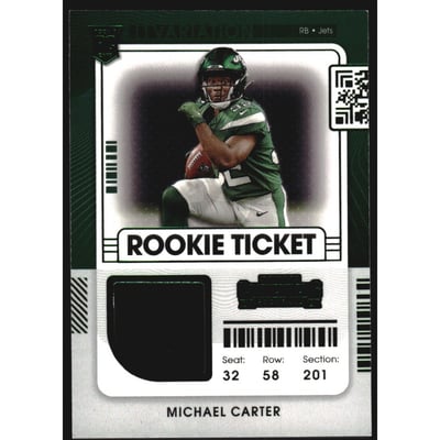 2021 Panini Contenders Rookie Ticket Swatches Variation #29 Michael Carter