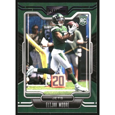 2021 Panini Playbook Purple #114 Elijah Moore