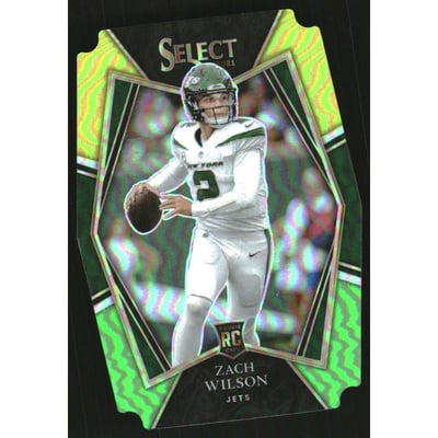 2021 Select Prizm Green and Yellow Die Cut #144 Zach Wilson