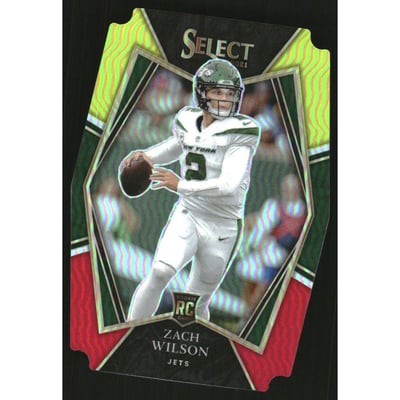 2021 Select Prizm Red and Yellow Die Cut #144 Zach Wilson
