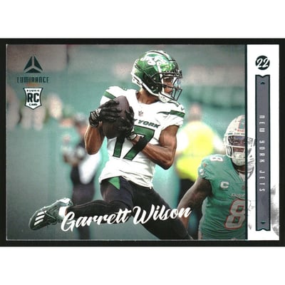 2022 Panini Chronicles Luminance Update Horizontal Rookies Teal #217 Garrett Wilson