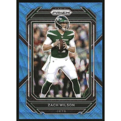 2022 Panini Prizm Prizms Blue Wave #225 Zach Wilson