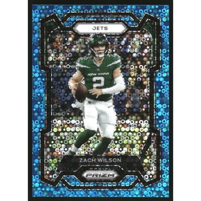 2023 Panini Prizm Prizms No Huddle Blue #235 Zach Wilson