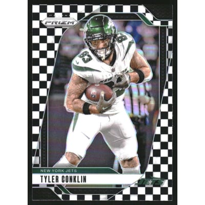2024 Panini Prizm Prizms Black and White Checker #225 Tyler Conklin
