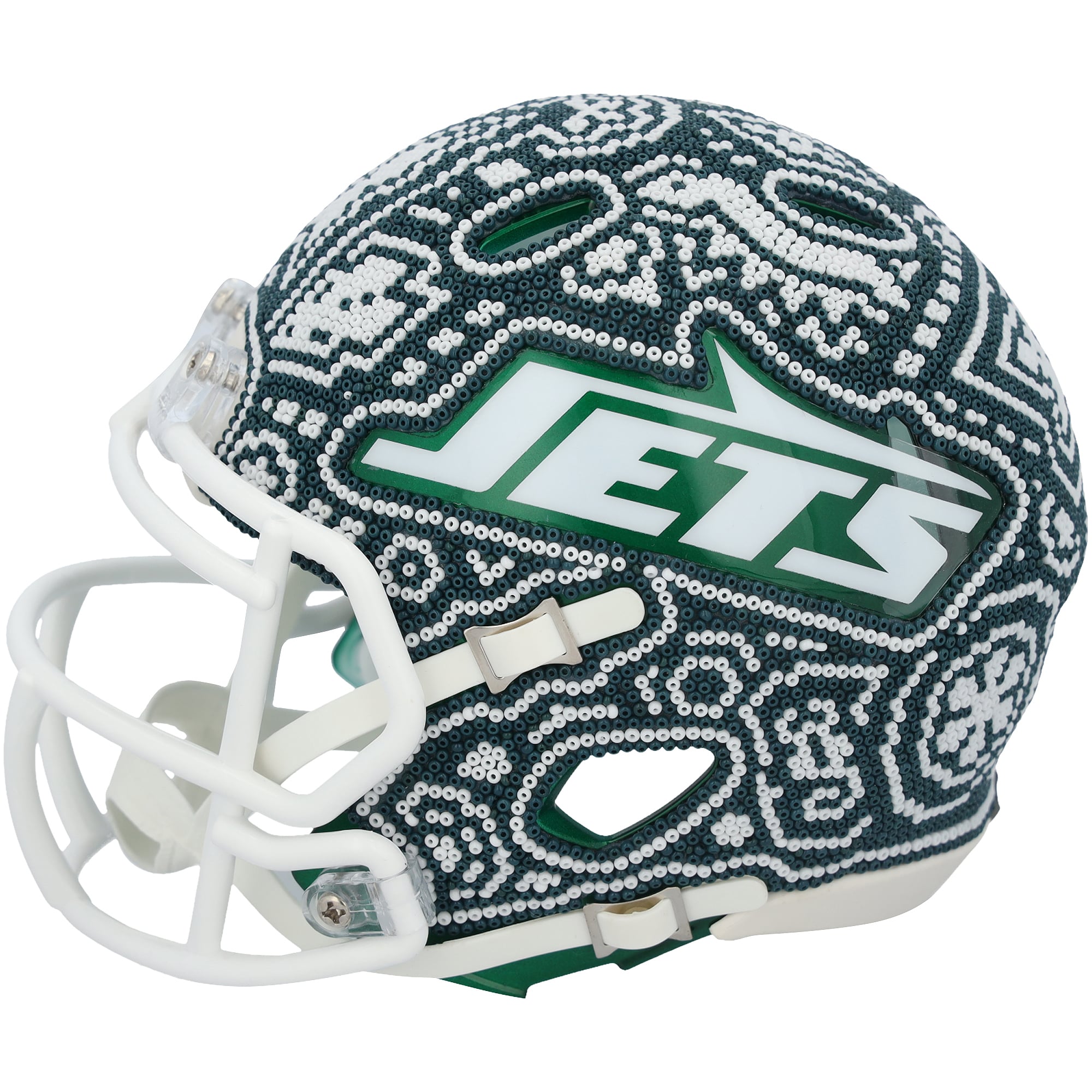 Aaron Rodgers New York Jets Autographed Riddell 2024 Speed Mini Helmet - Art by Soul Made Arte - WN55916323