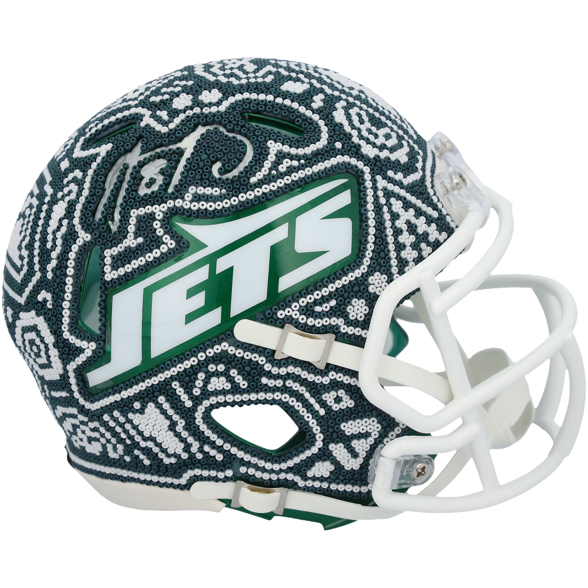 Aaron Rodgers New York Jets Autographed Riddell 2024 Speed Mini Helmet - Art by Soul Made Arte - WN55916323