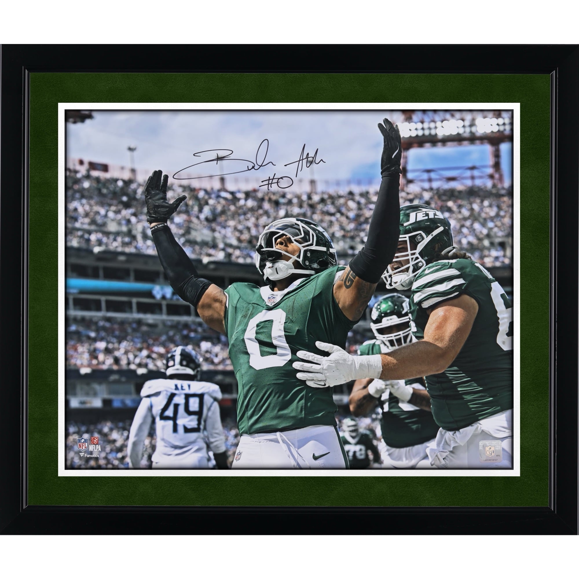 Braelon Allen New York Jets Autographed 16" x 20" 1st Touchdown Celebration Photograph