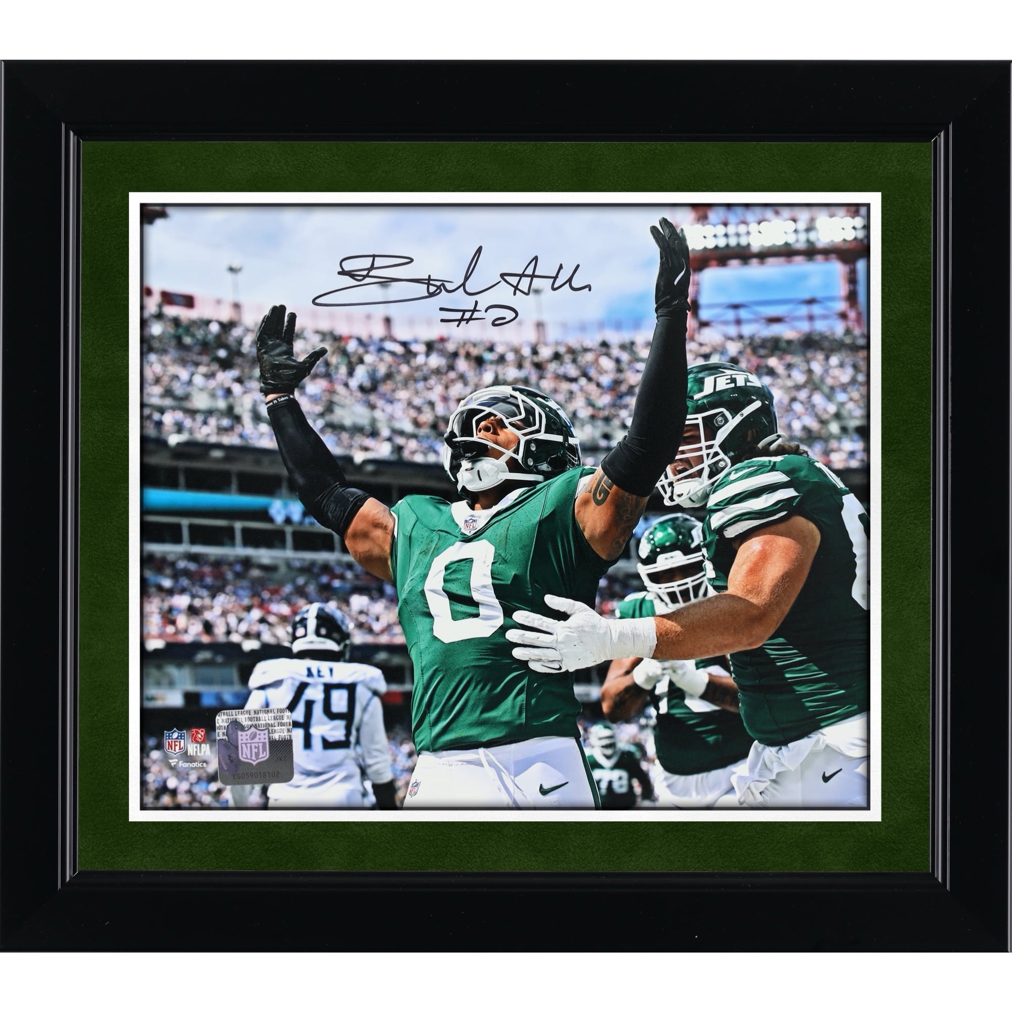 Braelon Allen New York Jets Autographed 8" x 10" 1st Touchdown Celebration Photograph
