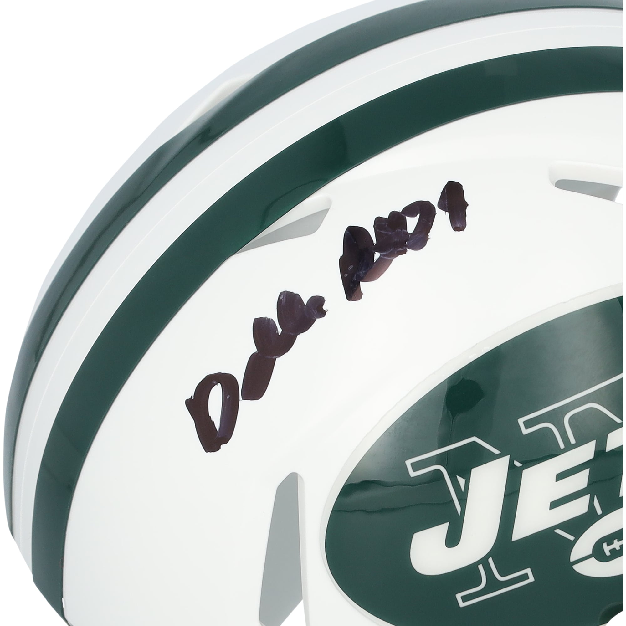 Casque Riddell rétro Speed Mini autographié par Darrelle Revis des New York Jets (1998-2018)