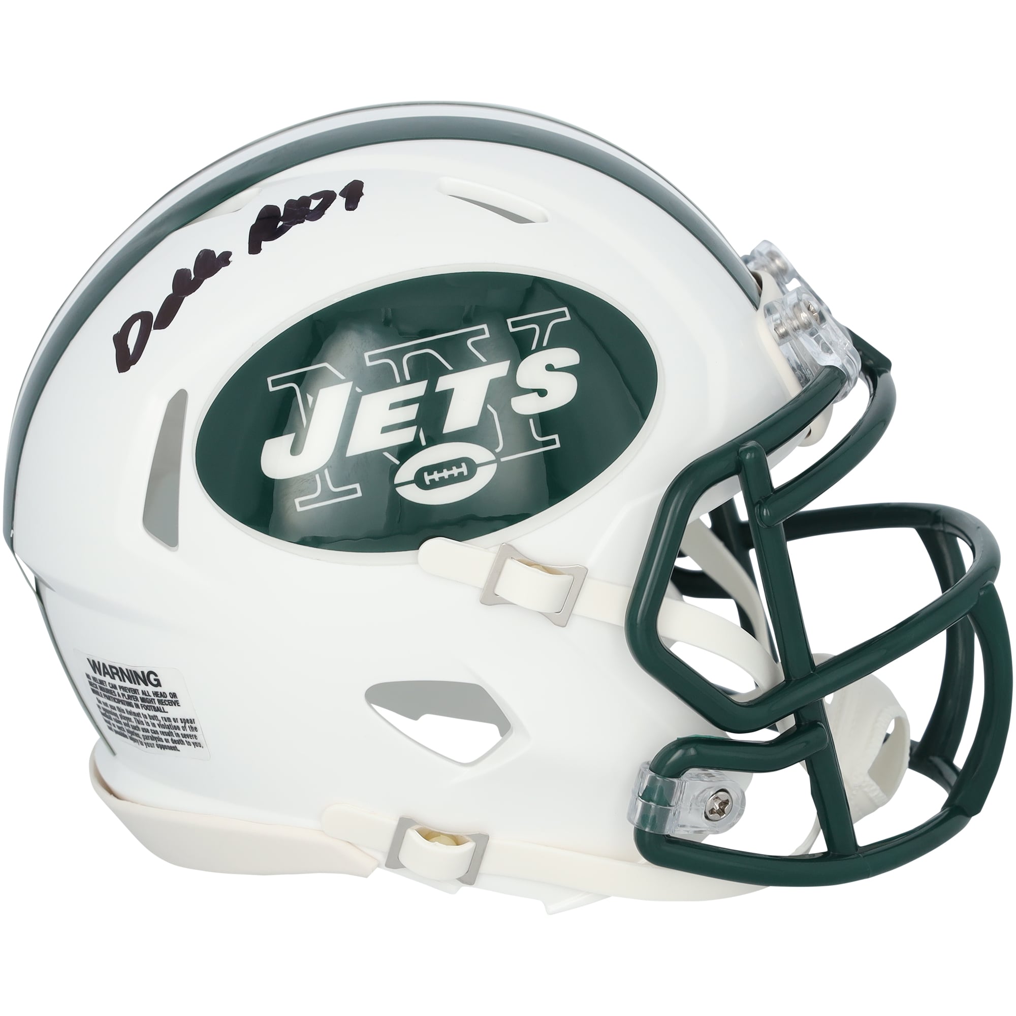 Casque Riddell rétro Speed ​​Mini autographié par Darrelle Revis des New York Jets (1998-2018)