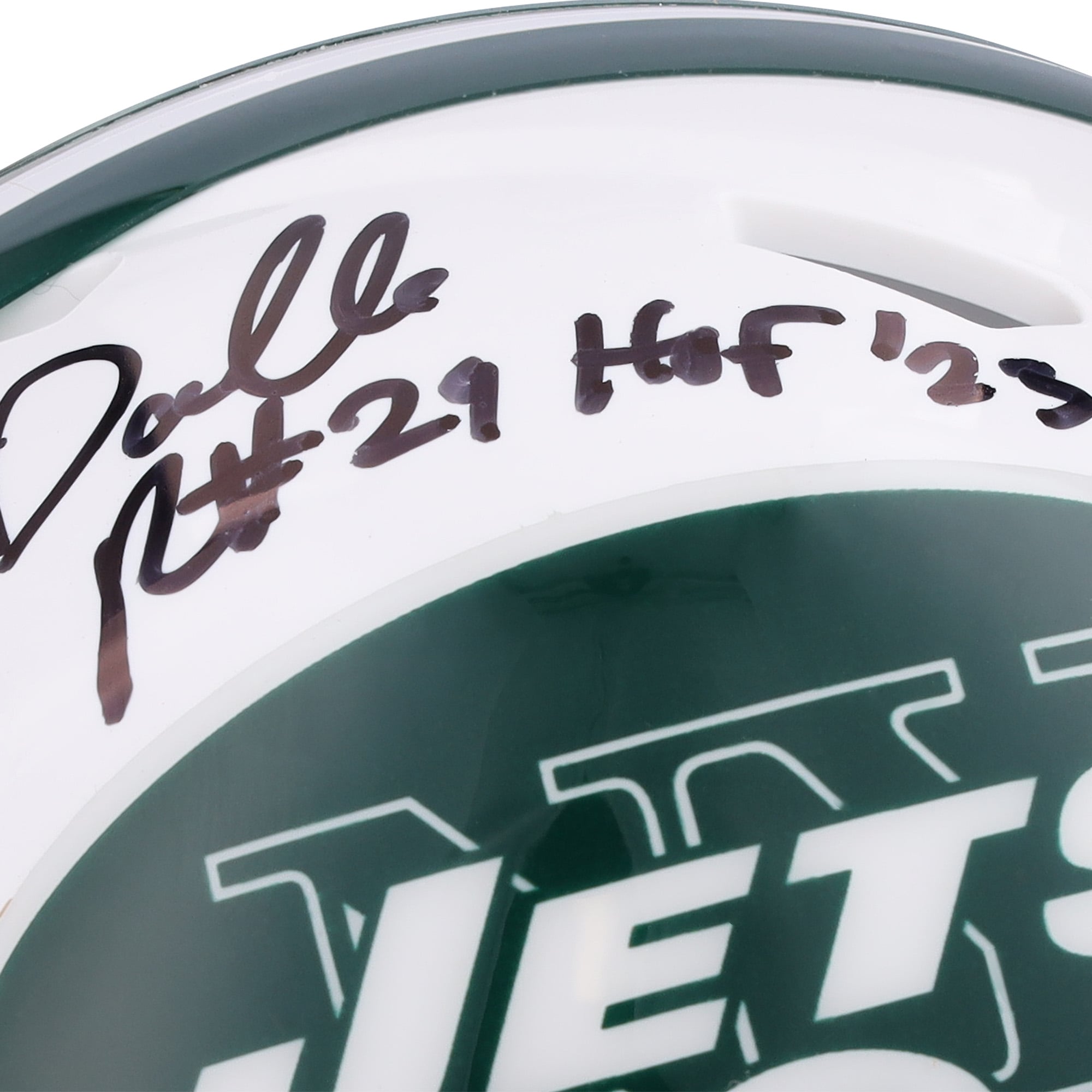 Casque mini-speed rétro autographié Riddell 1998-2018 par Darrelle Revis des New York Jets avec inscription « HOF 23 »