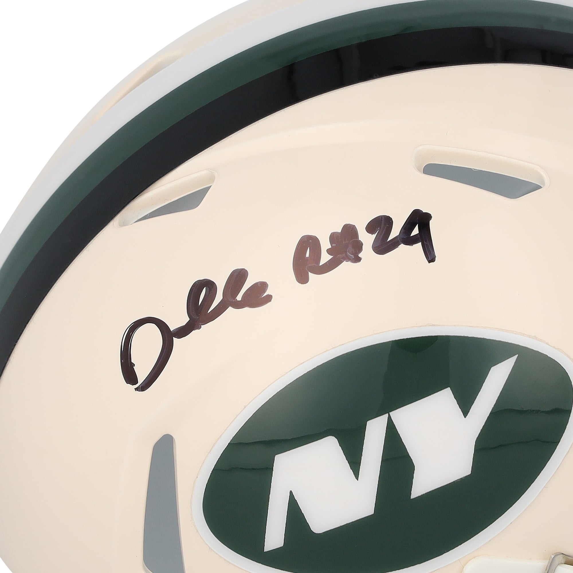 Mini-casque Riddell Retro Speed ​​autographié par Darrelle Revis (New York Jets)