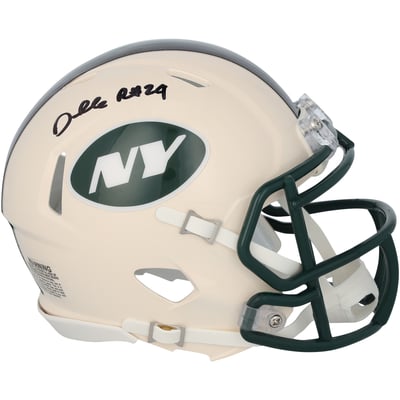 Darrelle Revis New York Jets Autographed Fanatics Authentic Riddell Retro Speed Mini Helmet