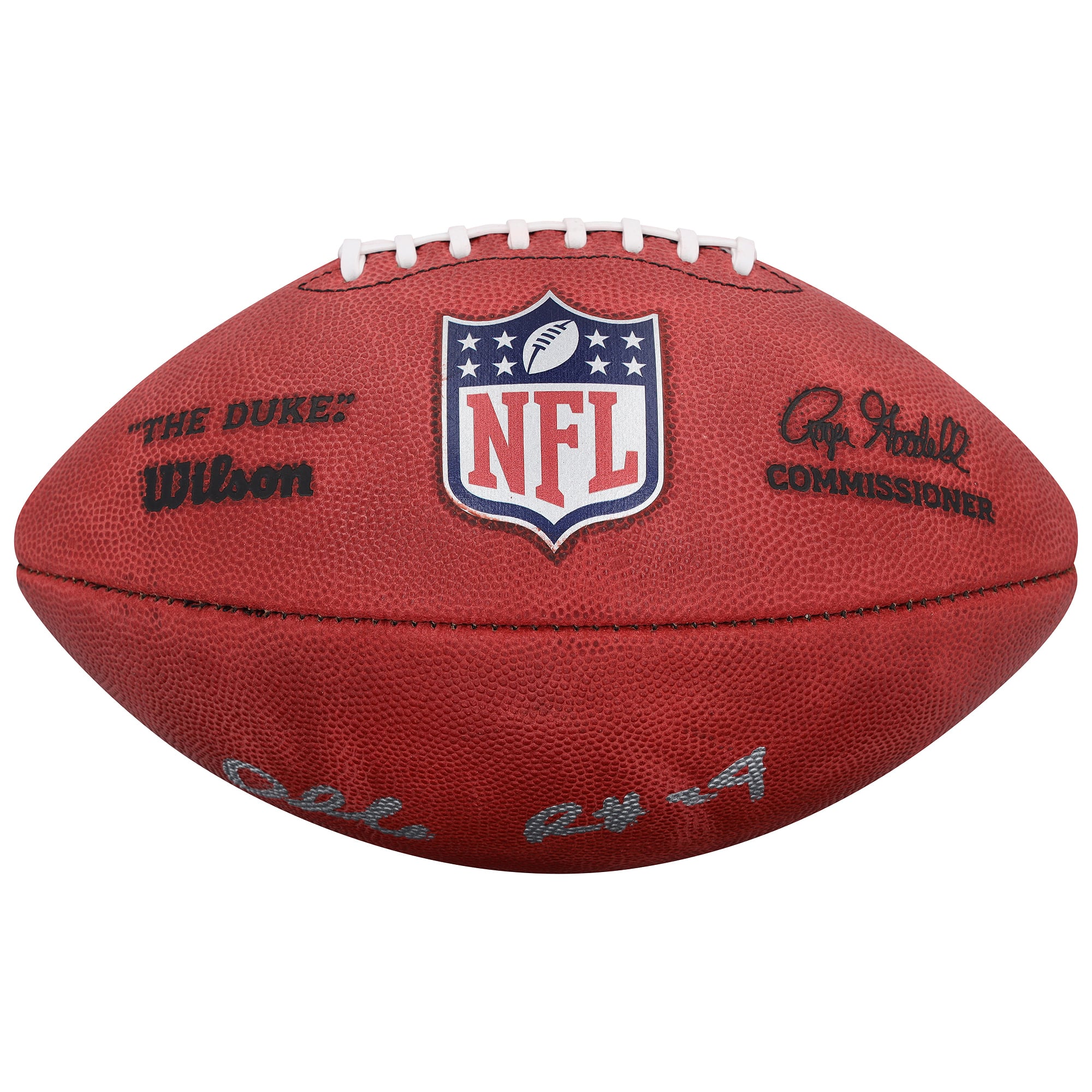 Ballon de football Wilson Duke en couleur, autographié par Darrelle Revis (New York Jets).