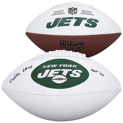 Darrelle Revis New York Jets Autographed Fanatics Authentic Wilson White Panel Football with "HOF 23" Inscription