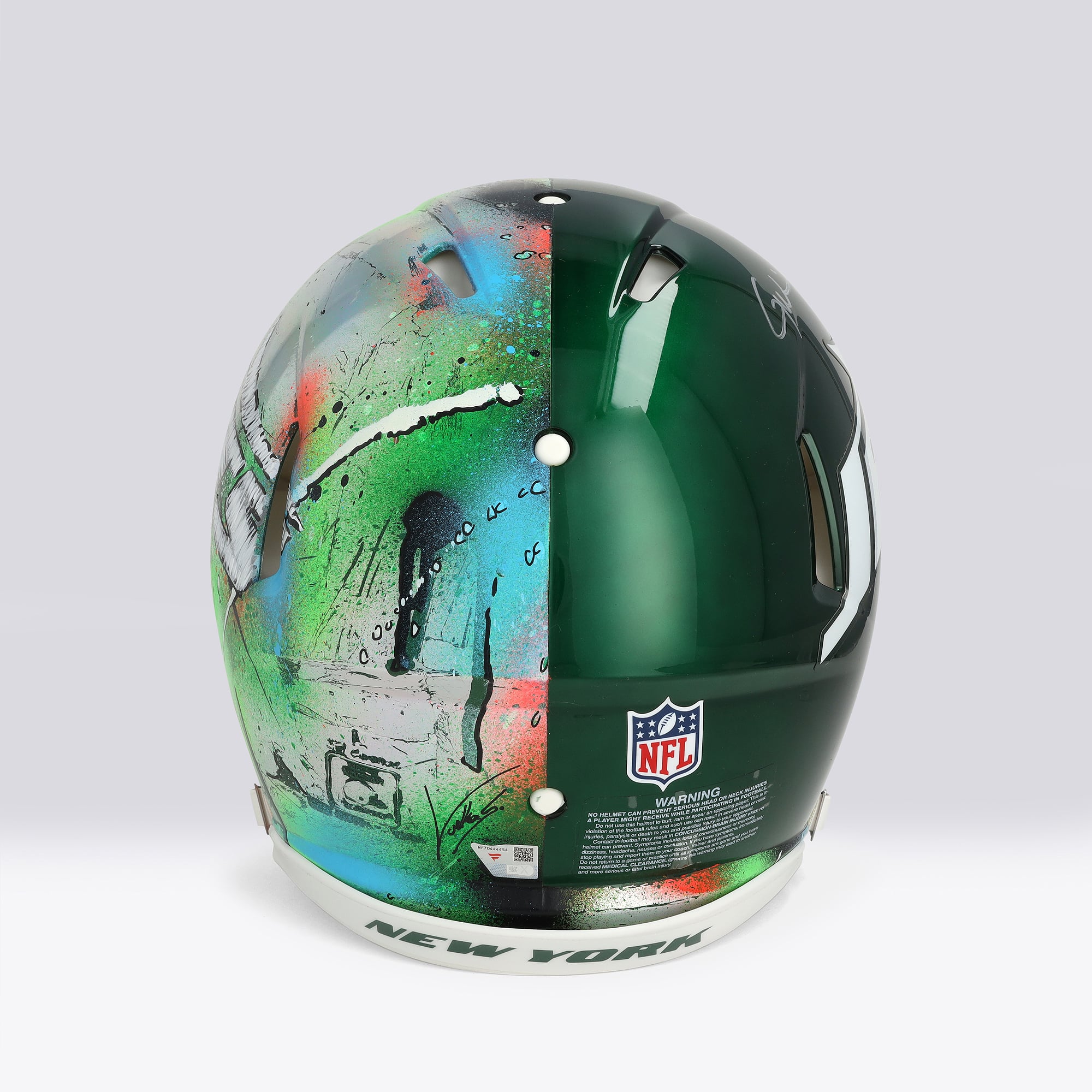 Garrett Wilson New York Jets Autographed Riddell 2024 Speed Authentic Helmet - Art by Shawn Voelker - NF70444454