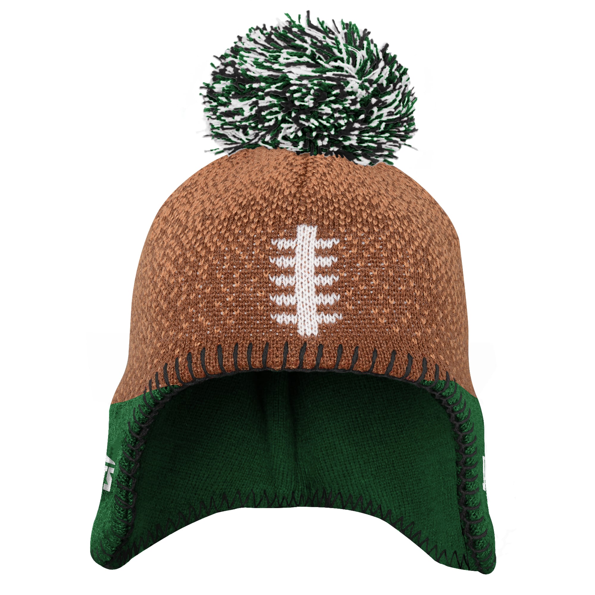 Infant Outerstuff Brown New York Jets Football Head Knit Hat