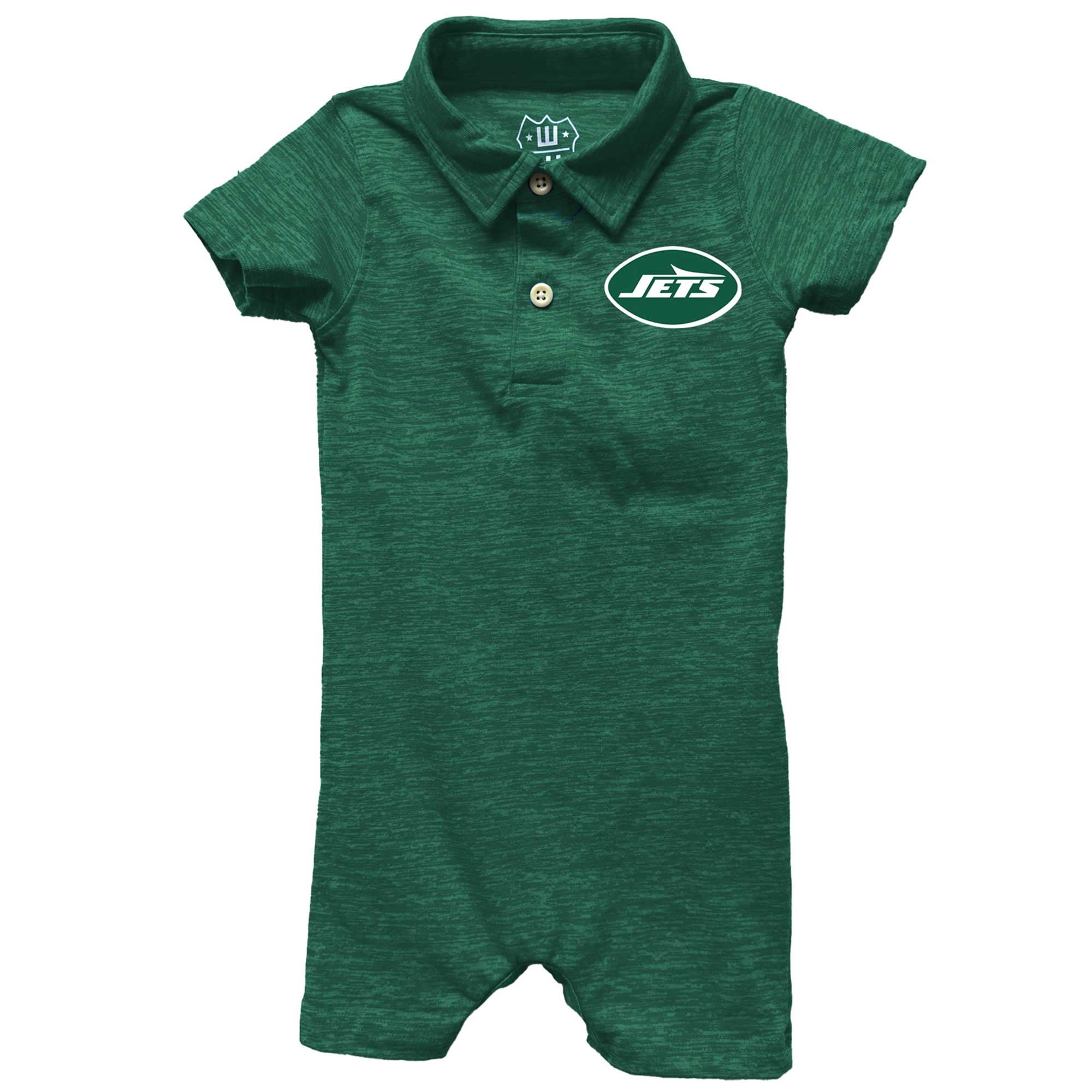 Combinaison polo courte Wes & Willy Green New York Jets pour bébé, en fil nuageux
