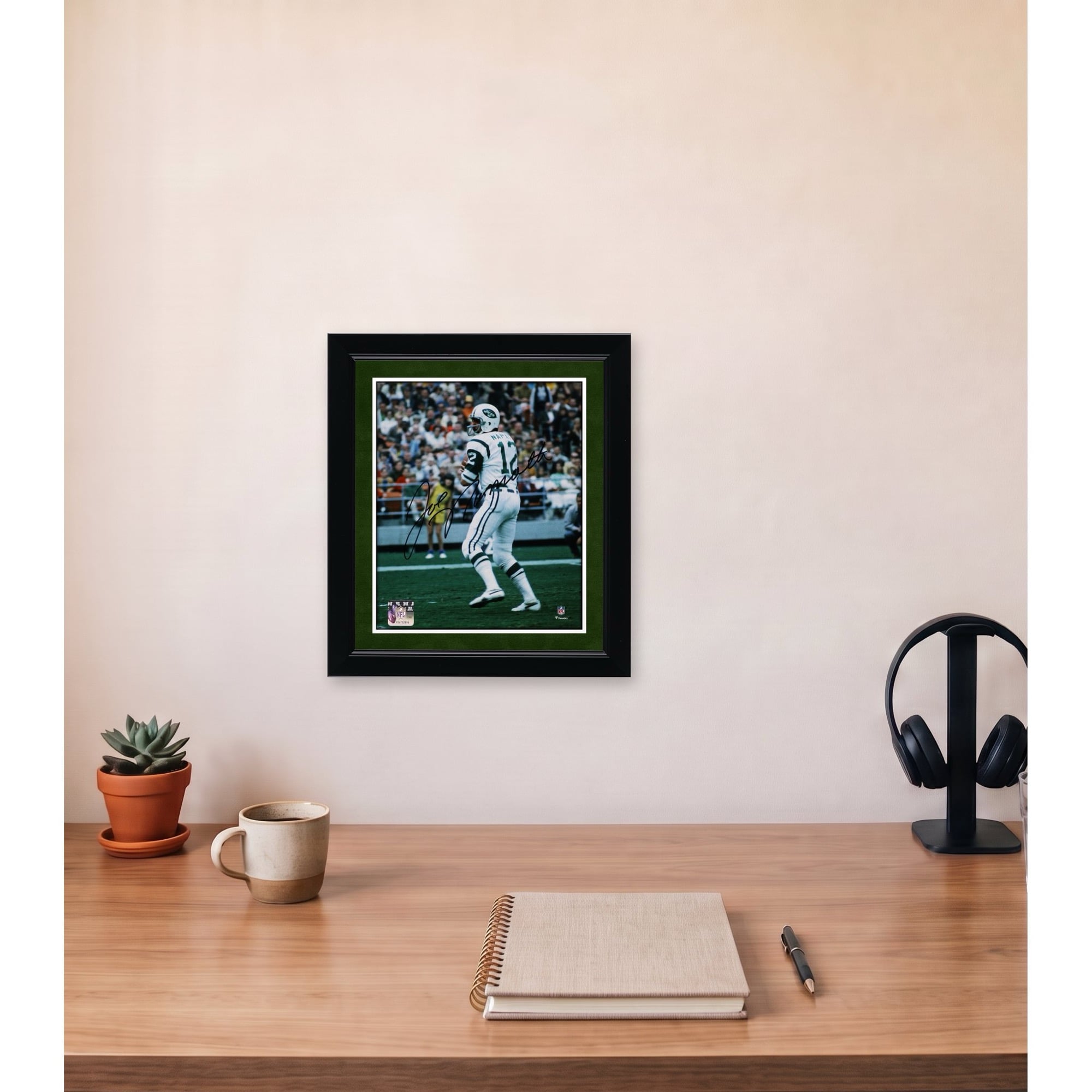 Joe Namath New York Jets Autographed 8" x 10" White Jersey in Pocket Photograph