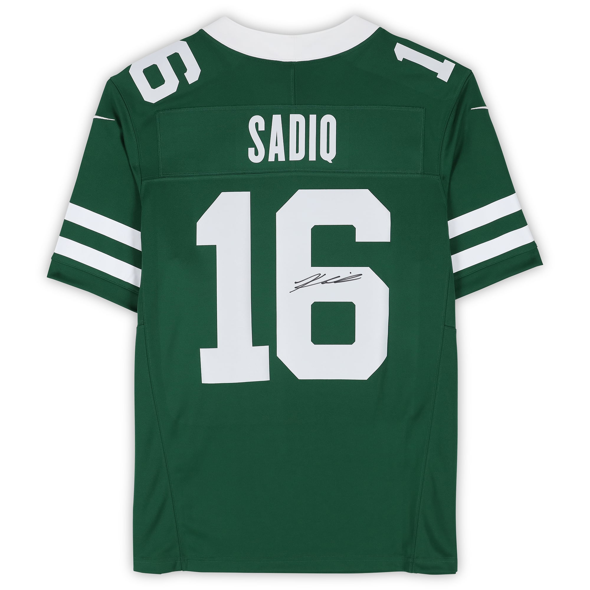 Maillot Nike Vapor Fuse vert en édition limitée, autographié par Kenyon Sadiq (New York Jets)