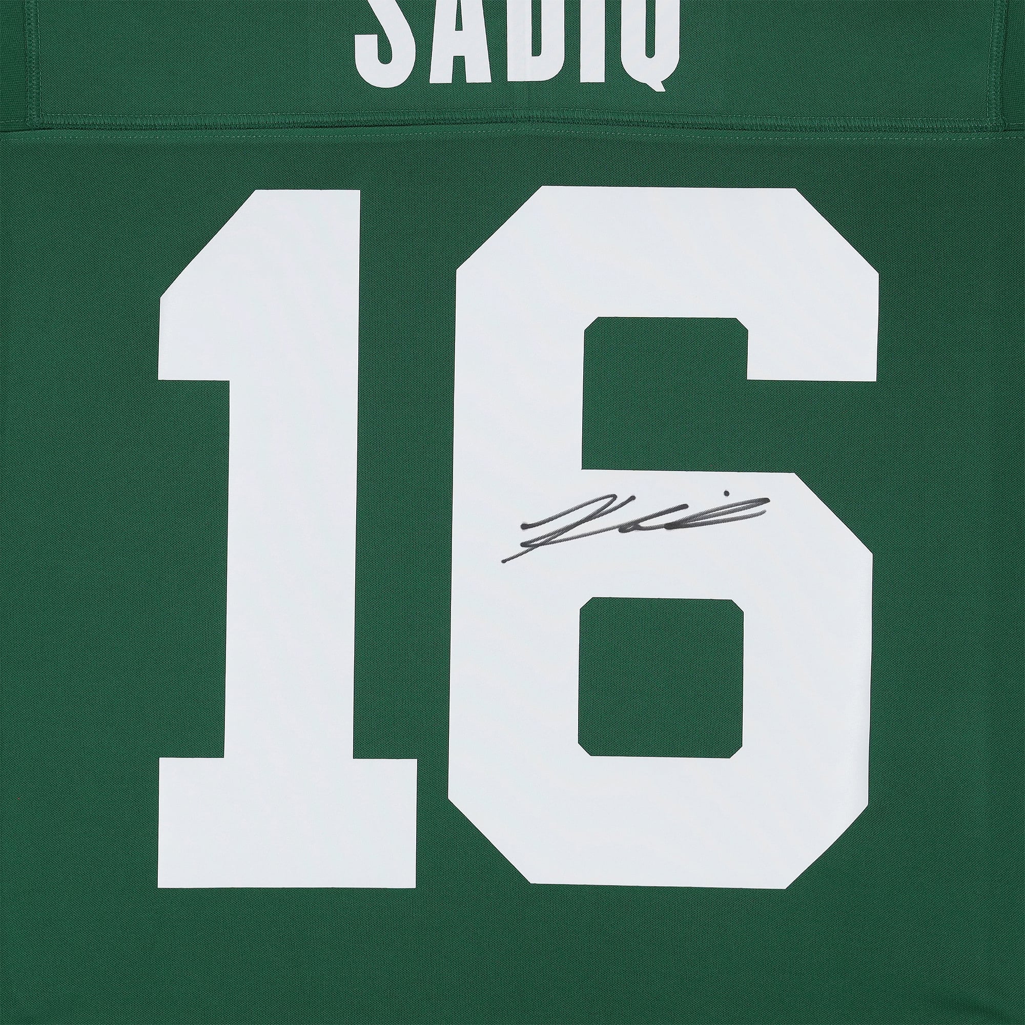Maillot Nike Vapor Fuse vert en édition limitée, autographié par Kenyon Sadiq (New York Jets)