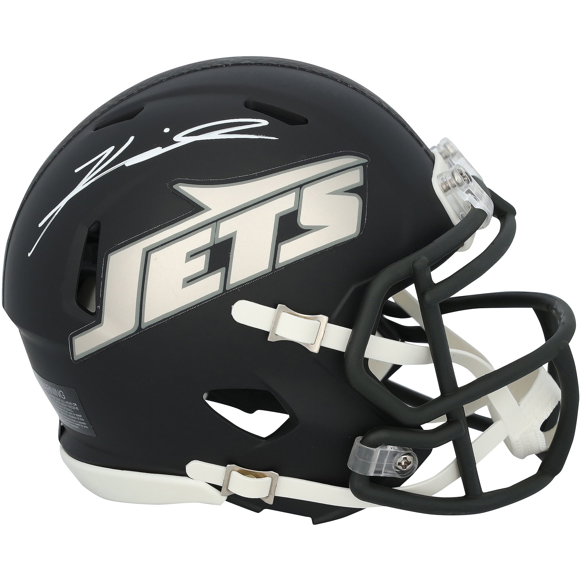Casque miniature noir de vitesse Riddell 2024 alternatif n° 1 autographié par Kenyon Sadiq des Jets de New York