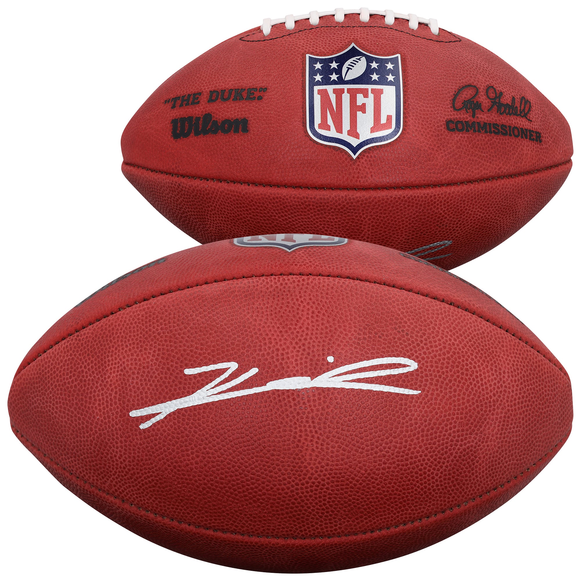 Ballon de football Wilson Duke en couleur, autographié par Kenyon Sadiq des New York Jets
