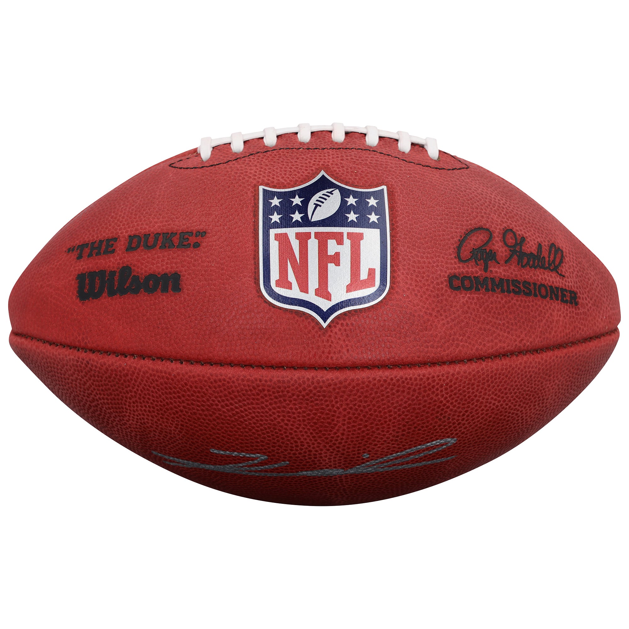 Ballon de football Wilson Duke en couleur, autographié par Kenyon Sadiq des New York Jets