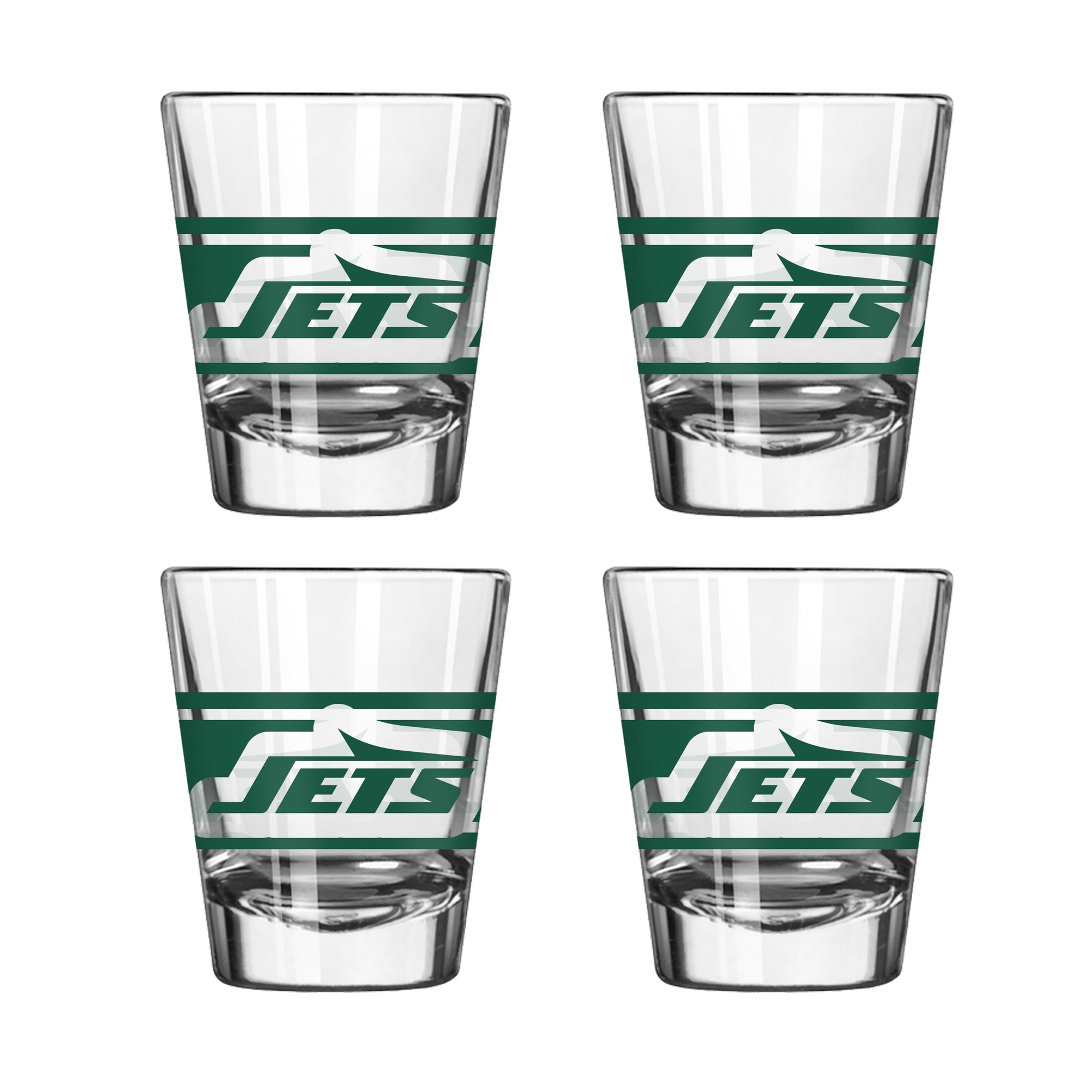 Logo Brands New York Jets Four-Piece Stripe Shot Glass Set