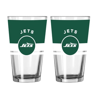 New York Jets Logo Brands Two-Piece 16oz. Horizon Pint Glass Set