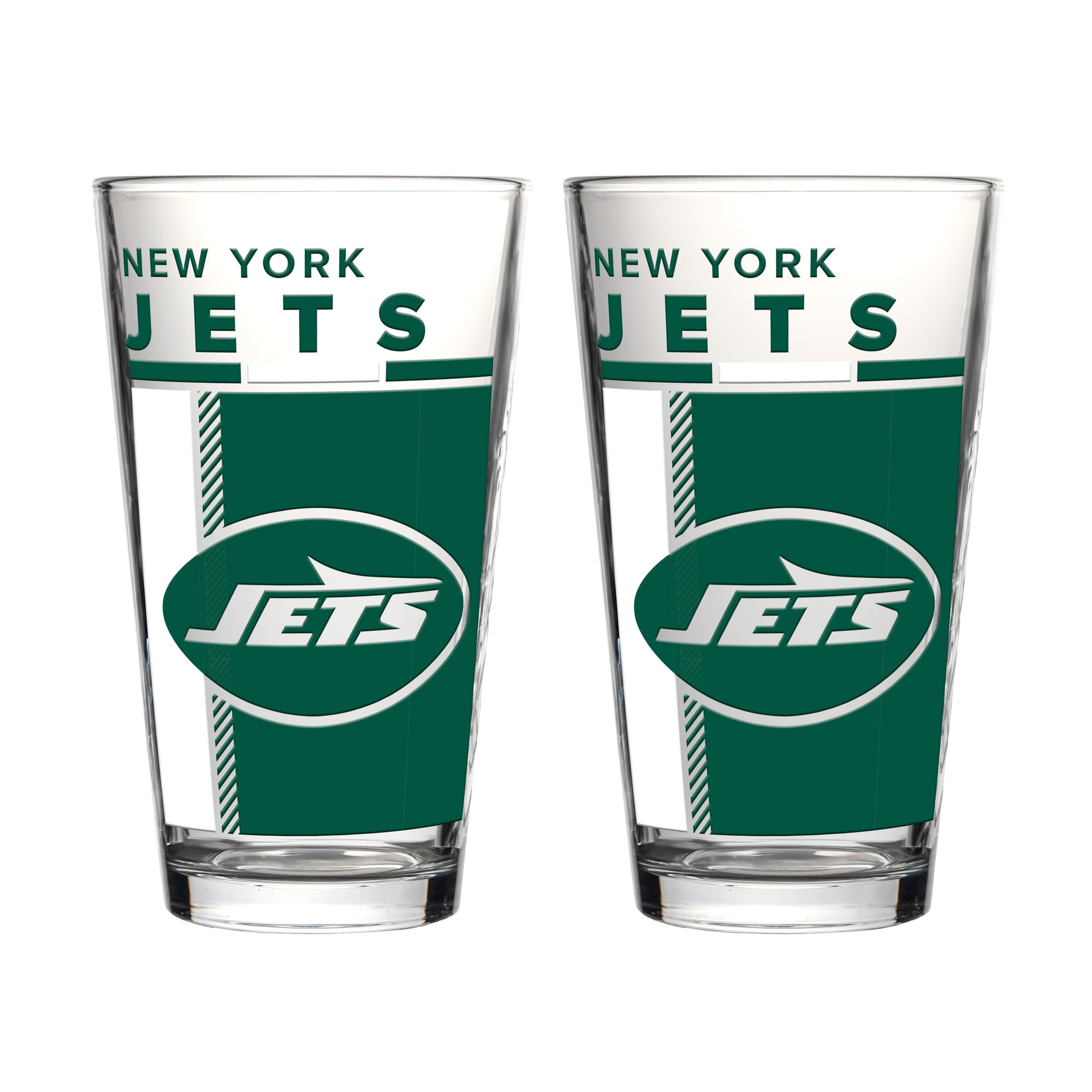 Ensemble de deux verres à bière Logo Brands New York Jets de 473 ml (16 oz).