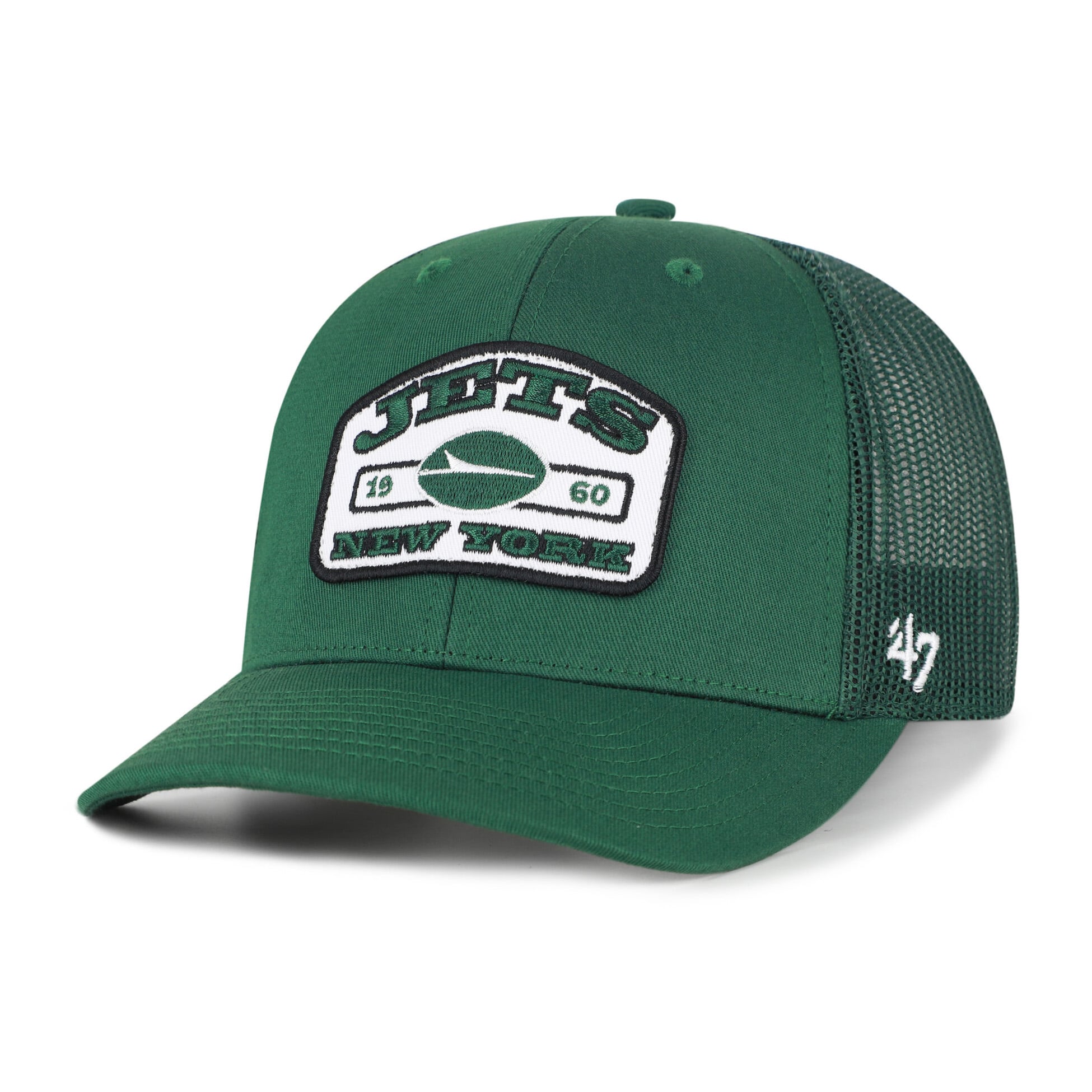 Casquette trucker ajustable verte New York Jets Roadway pour homme, modèle 47