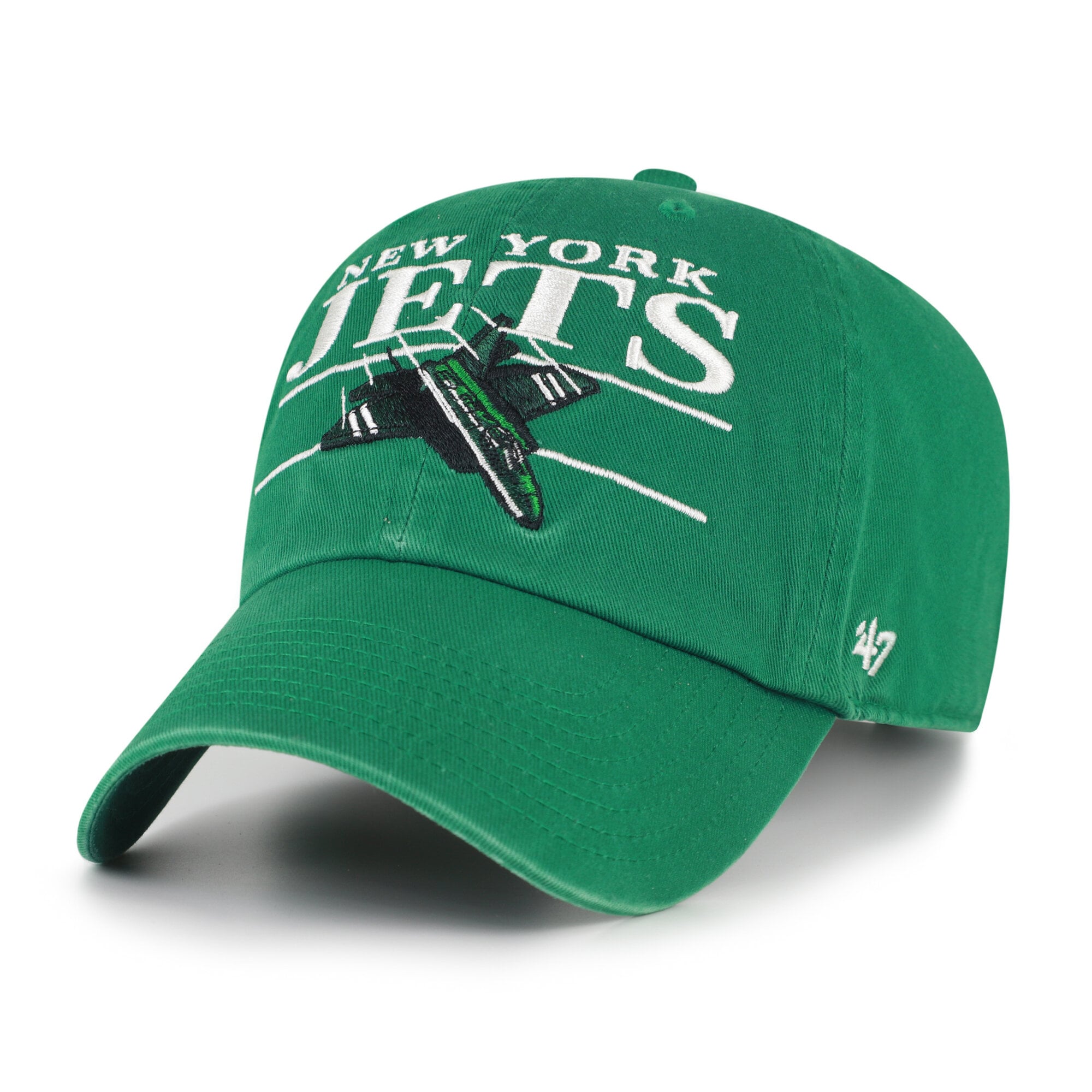 Casquette ajustable homme '47 Kelly Green New York Jets Throwback Graphic Clean Up