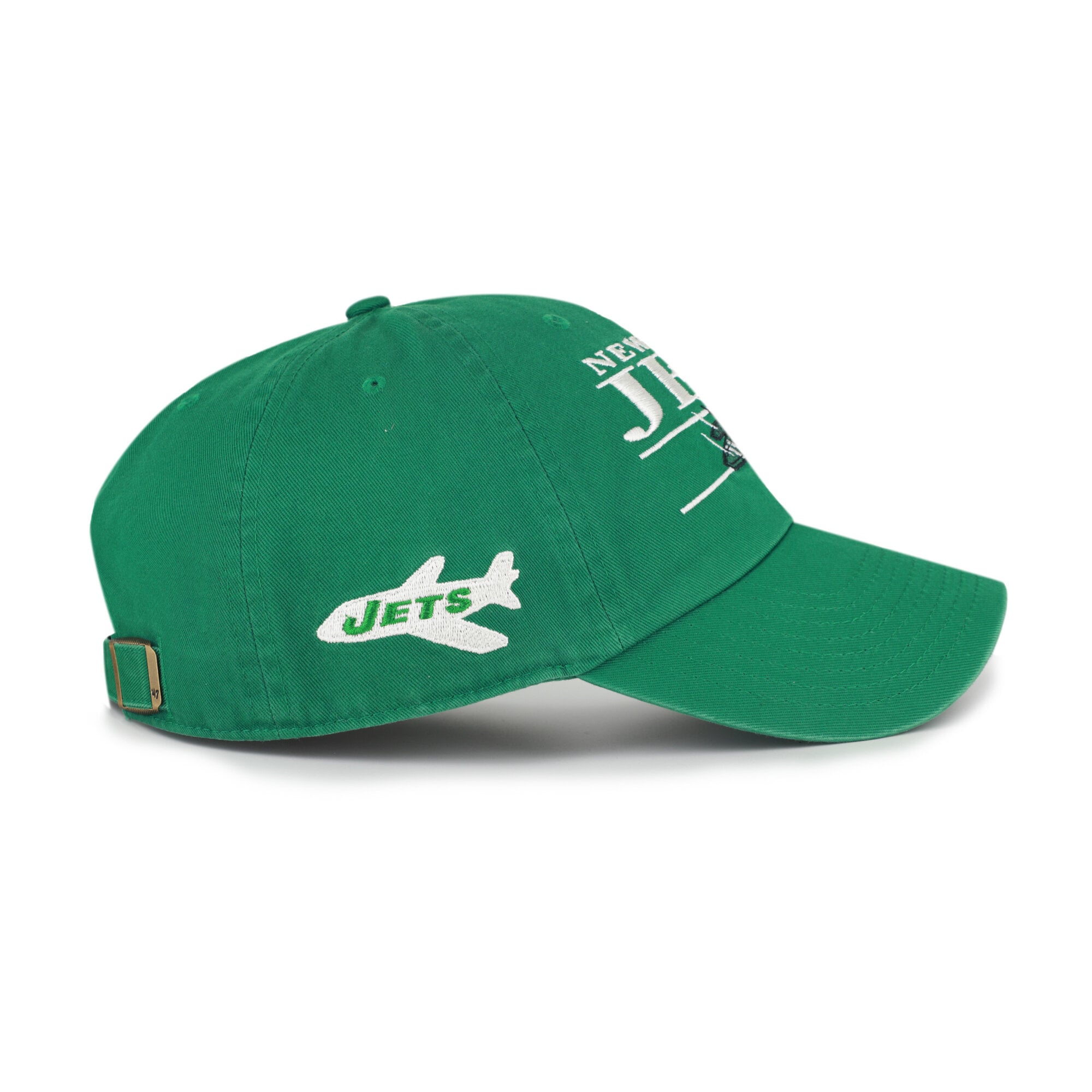 Casquette ajustable homme '47 Kelly Green New York Jets Throwback Graphic Clean Up