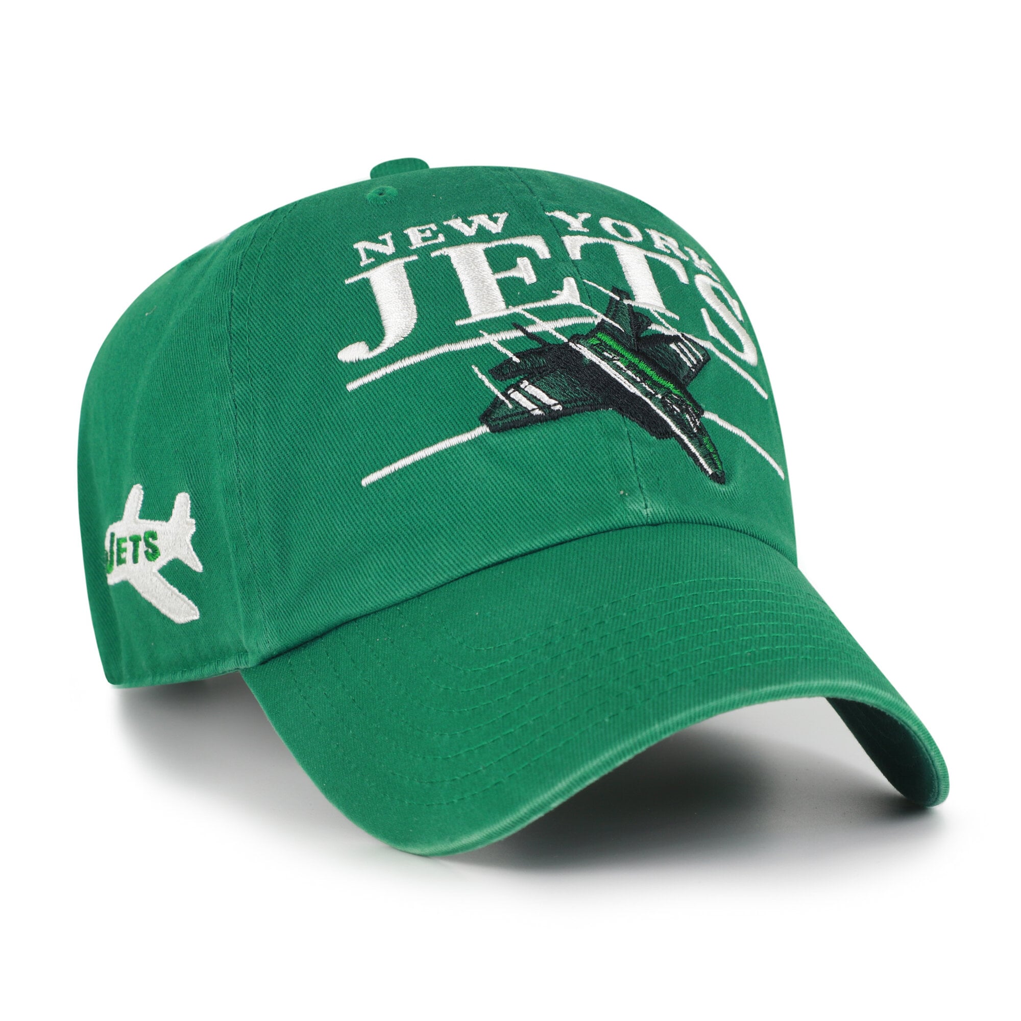 Casquette ajustable homme '47 Kelly Green New York Jets Throwback Graphic Clean Up