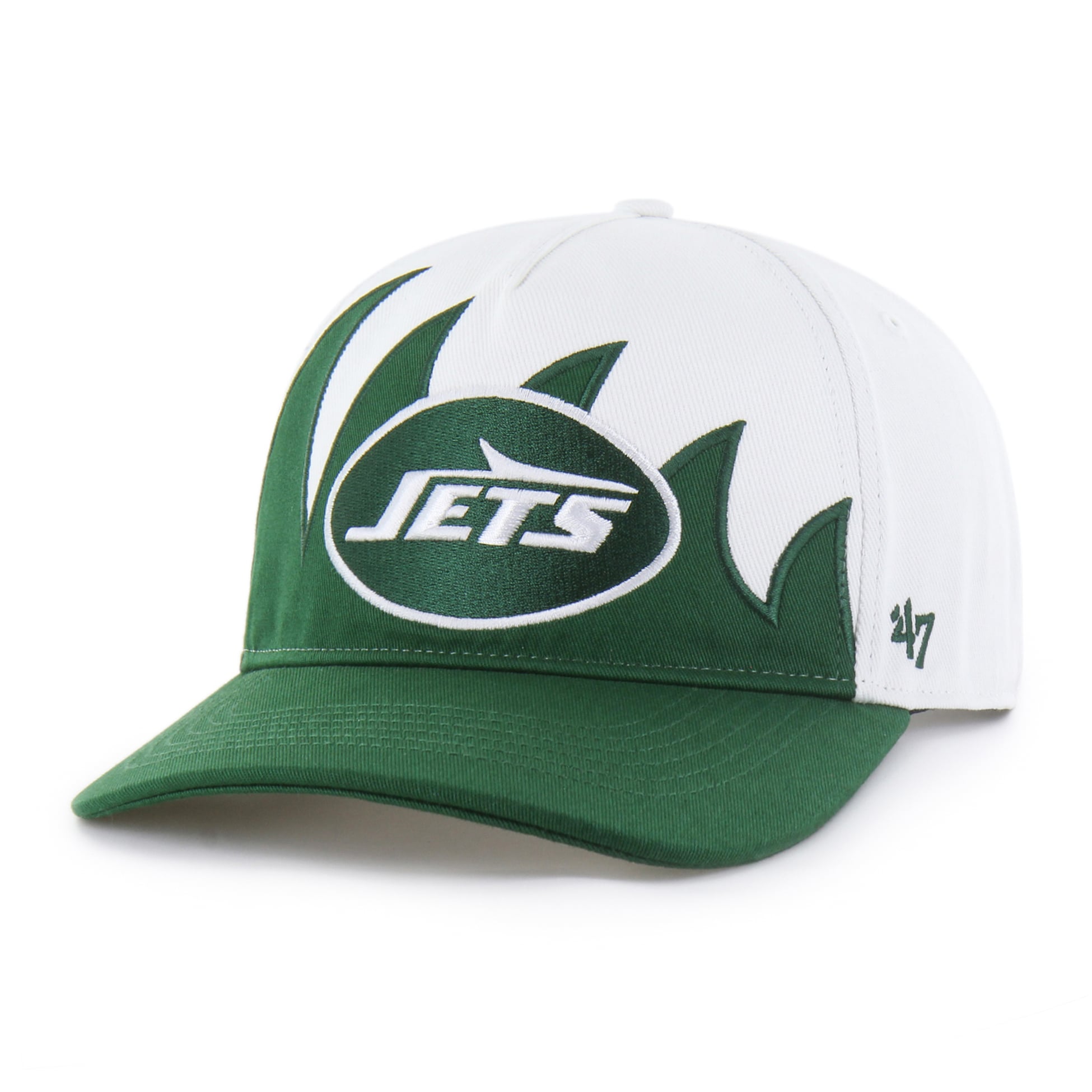 Casquette ajustable Jagged Hitch blanche New York Jets n° 47 pour homme