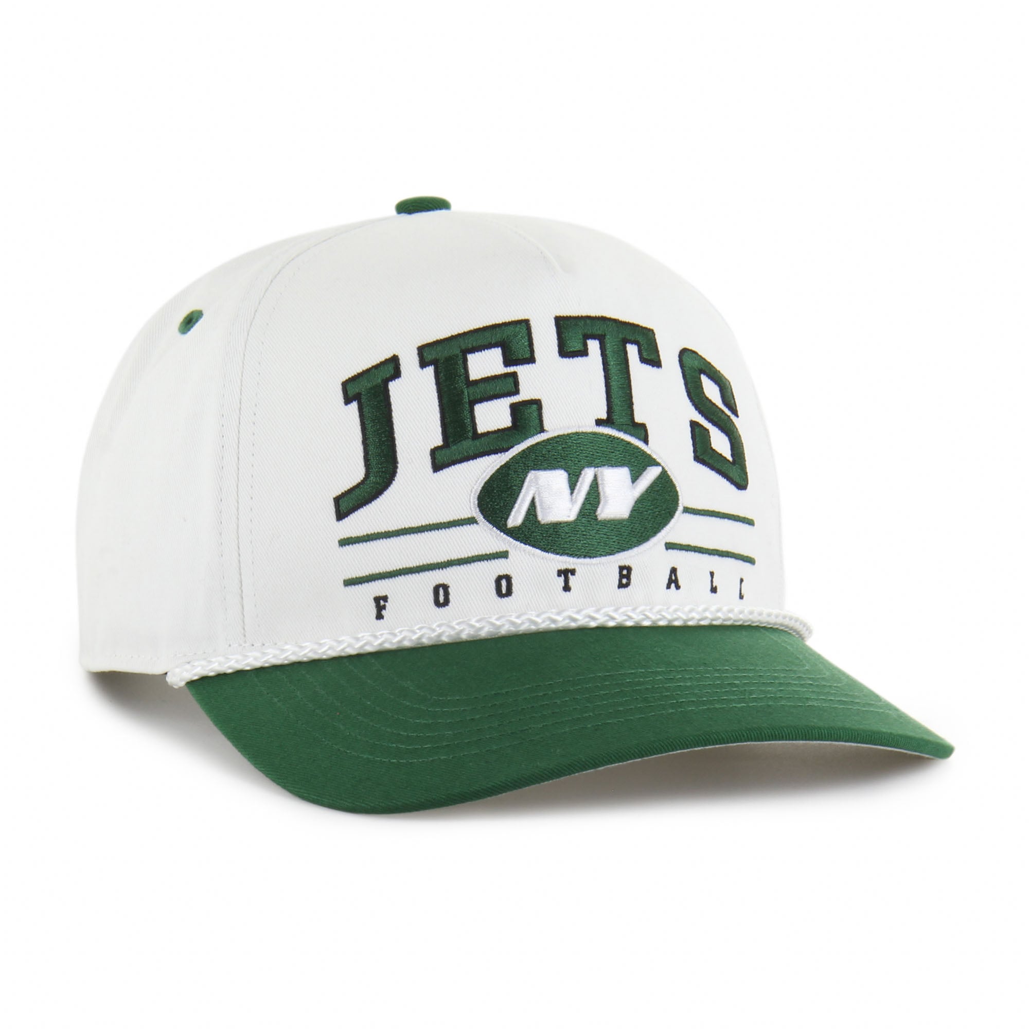 Men's '47 White/Green New York Jets Roscoe Two-Toned Hitch Adjustable Hat
