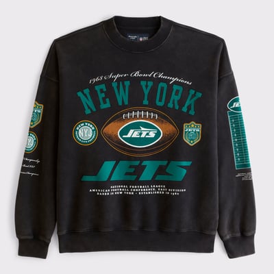 New York Jets Abercrombie & Fitch Fleece Sweatshirt - Black