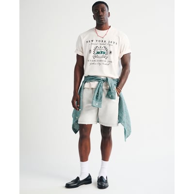 New York Jets Abercrombie & Fitch Premium Heavyweight T-Shirt - Cream