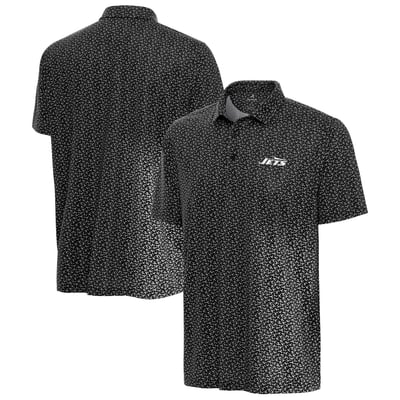 New York Jets Antigua Vigorous Polo - Black