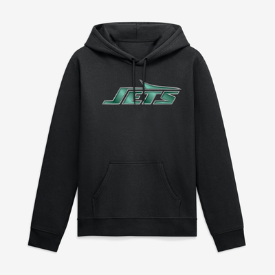 New York Jets Big & Tall Metallic Mascot Hoodie - Black