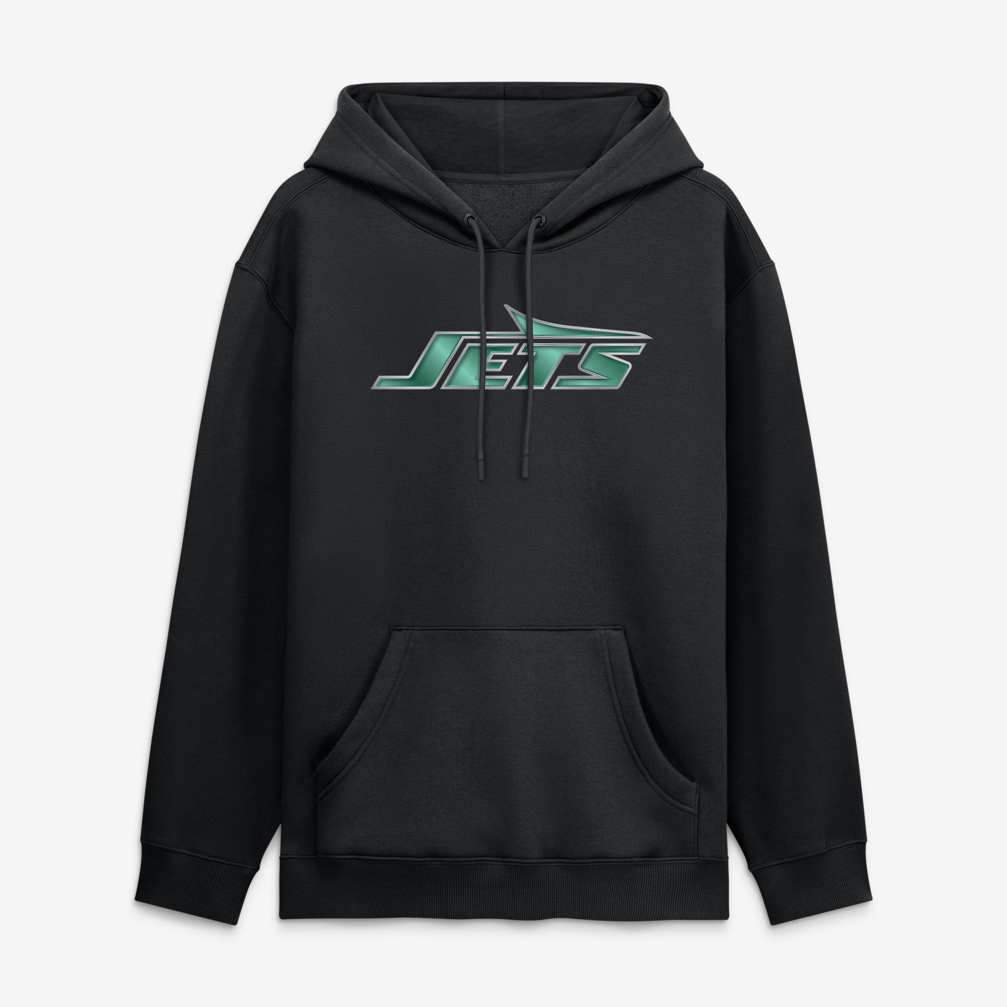 Sweat à capuche noir pour homme avec mascotte métallique des Jets de New York