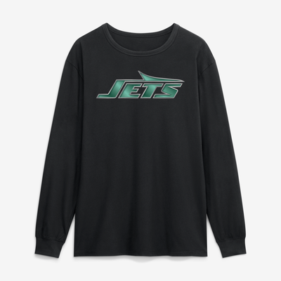 New York Jets  Metallic Mascot Long Sleeve T-Shirt - Black
