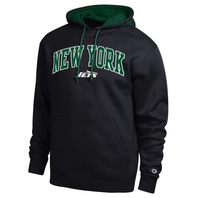  New York Jets Champion Contrast Hoodie - Black/Green