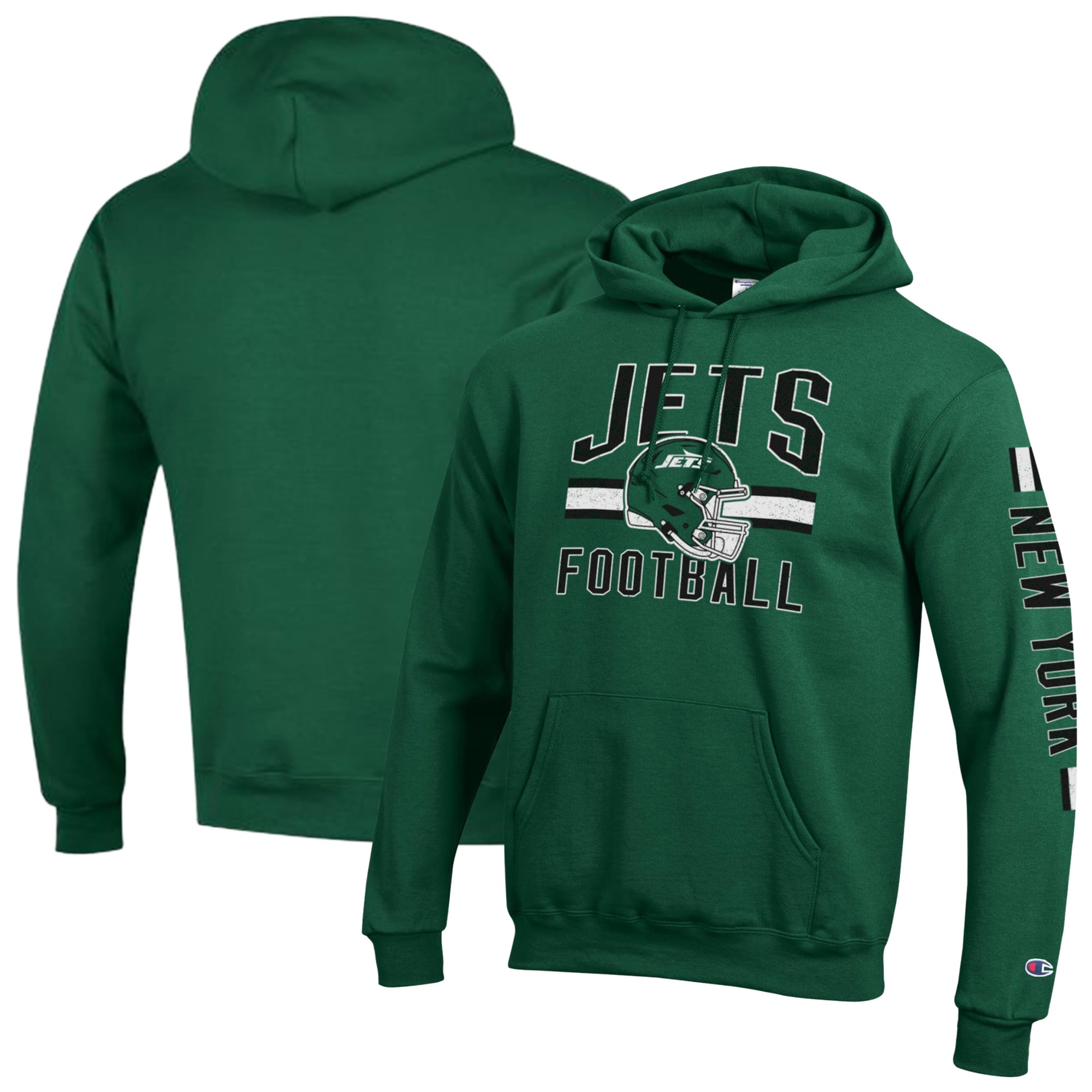 Sweat à capuche Champion vert New York Jets Powerblend pour homme