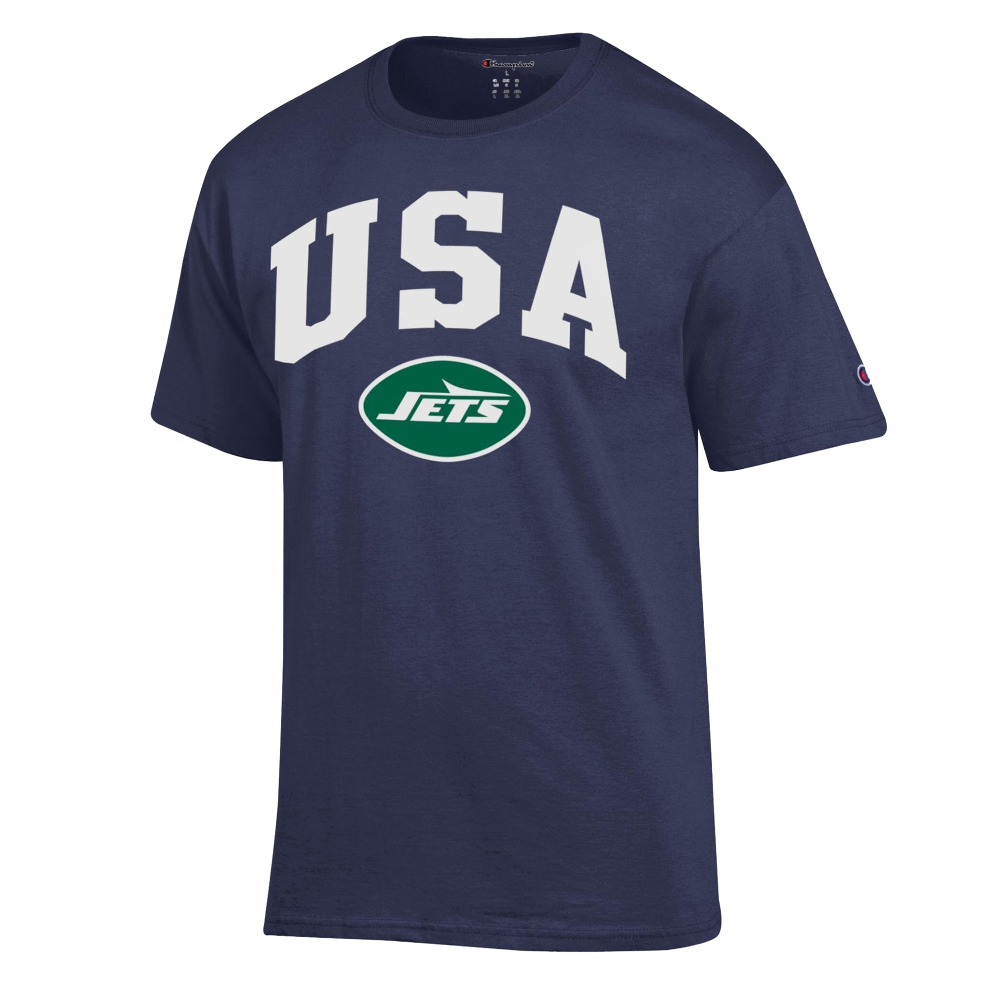 T-shirt Champion bleu marine New York Jets pour homme, style américain
